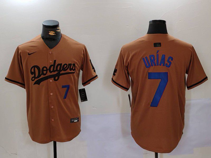 Men Los Angeles Dodgers #7 Urias army green joint name 2024 Nike MLB Jersey style 5->los angeles dodgers->MLB Jersey